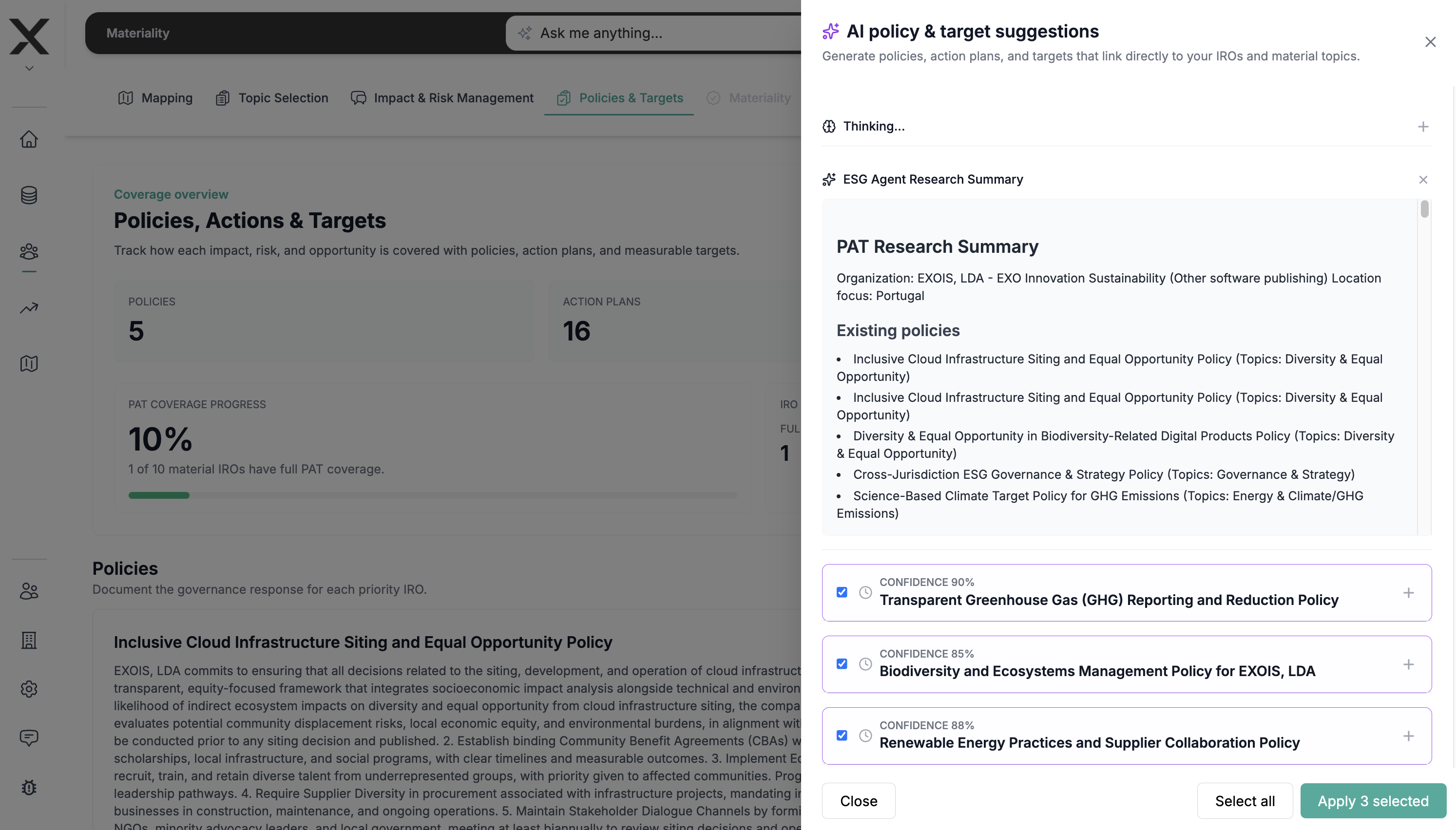 Sugestões de PAT geradas
por IA
