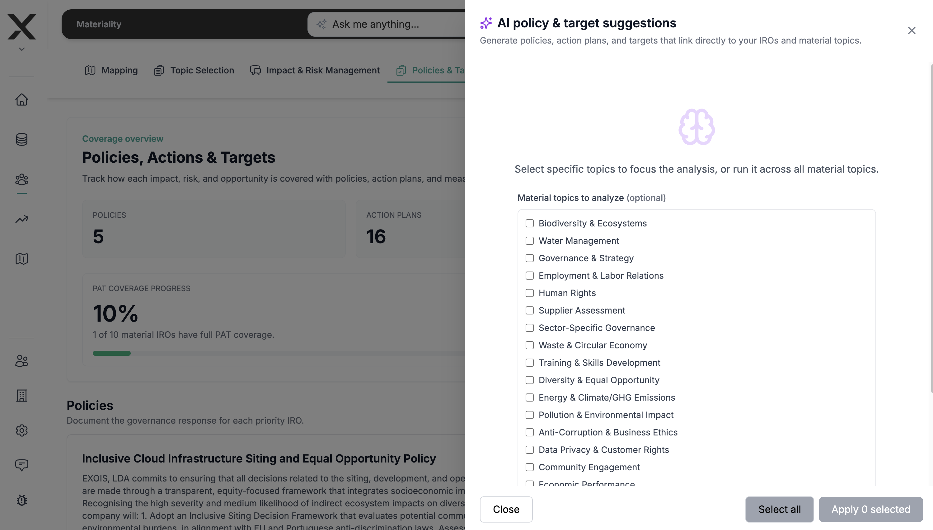 Sugestões de tópicos do PAT