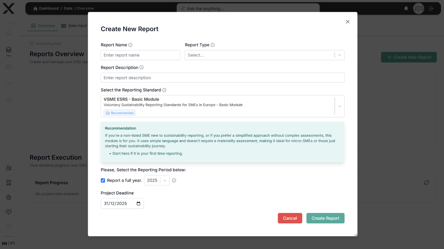 Create Report Details