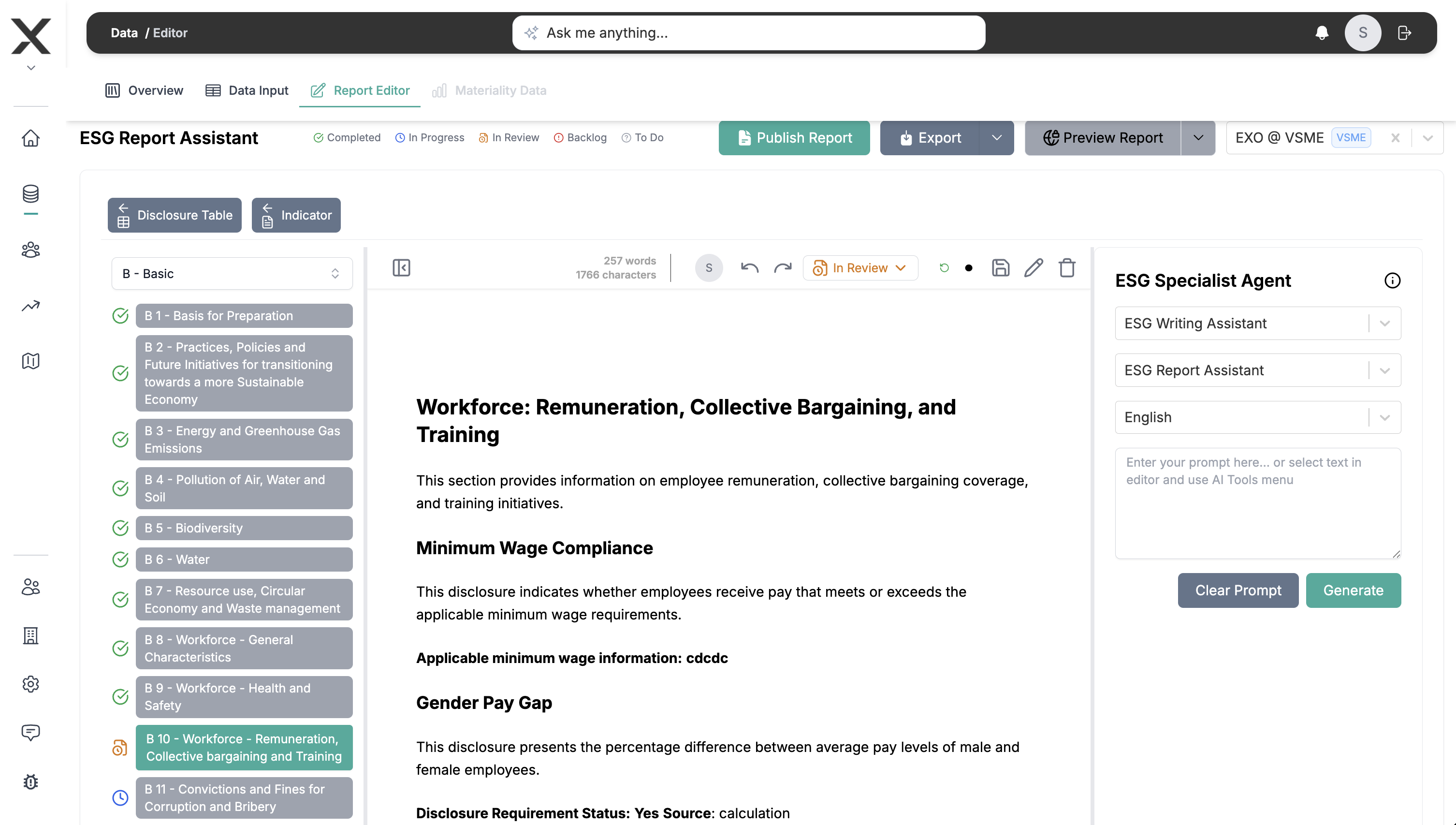 Editor de Relatórios